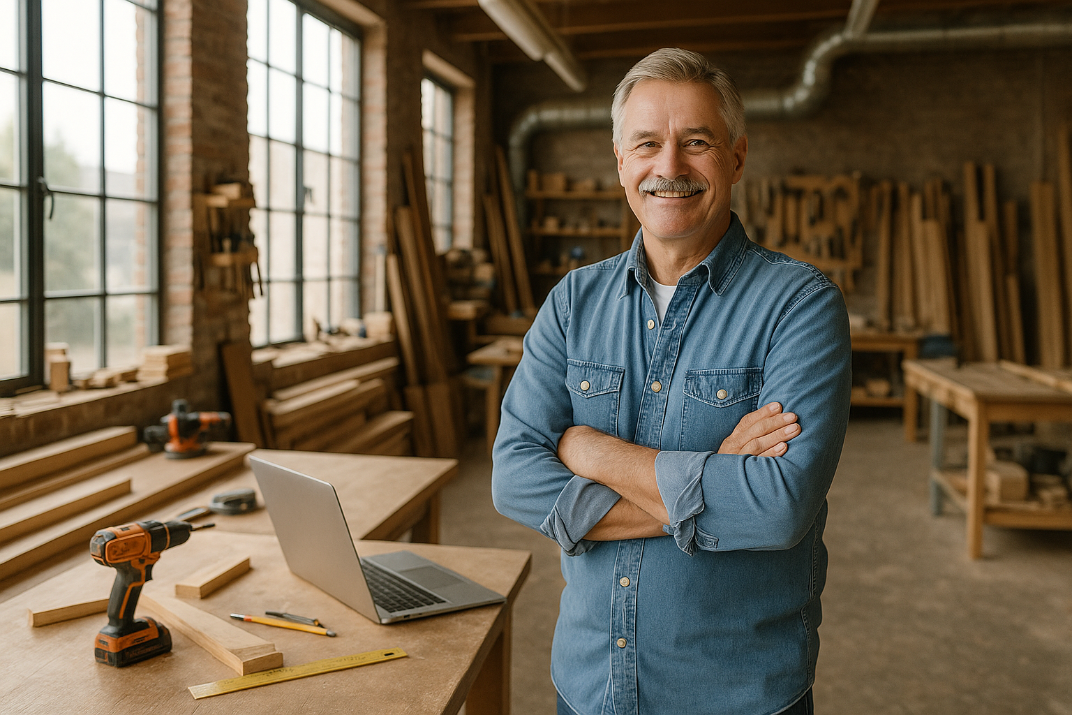Business owner in their workspace